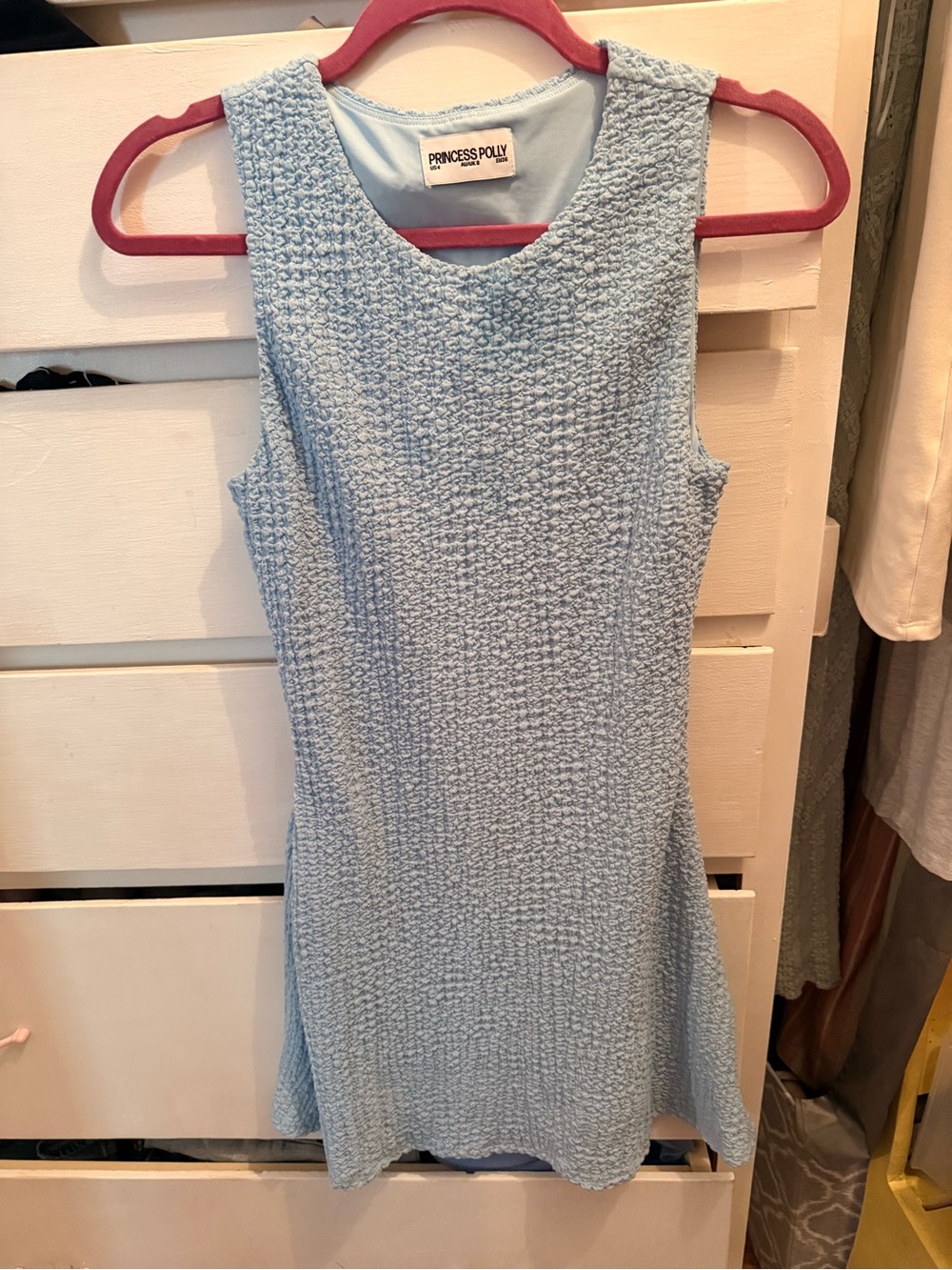 Princess Polly Powder Blue Textured Mini Dress
